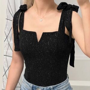 Cider Black Glitter Tank Top